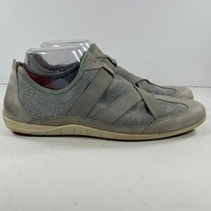 ECCO Gray Leather Suede Slip On Casual Comfort‎ Sneakers Shoes Womens Size 40